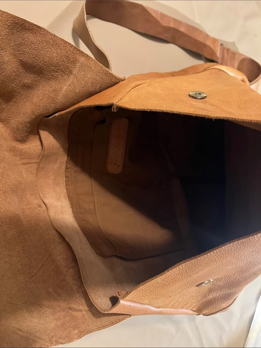 Leather Backpack Tan Free People Distressed Vintage Cognac Soft Laptop Bag Flap